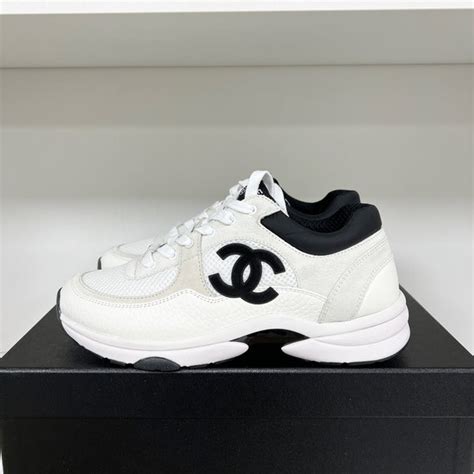 black chanel sneaker|chanel sneakers black and white.